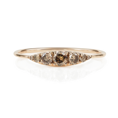 Seven-Stones Graduated Champagne Diamond Ring - 18K Rose Gold