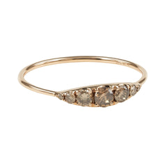 Seven-Stones Graduated Champagne Diamond Ring - 18K Rose Gold
