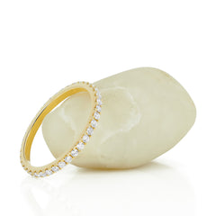 18K Yellow Gold Diamond Eternity Band - 1.5mm