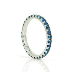 18K White Gold Blue Sapphires Eternity Band - 2.2mm