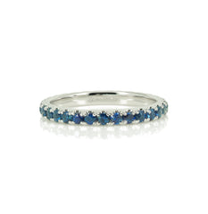 18K White Gold Blue Sapphires Eternity Band - 2.2mm