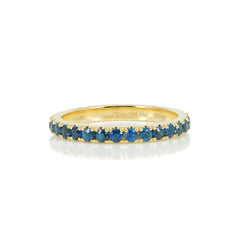18K Yellow Gold Blue Sapphires Eternity Band - 2.2mm