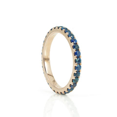 18K Rose Gold Blue Sapphires Eternity Band - 2.2mm