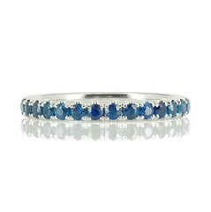 18K White Gold Blue Sapphires Eternity Band - 2.2mm