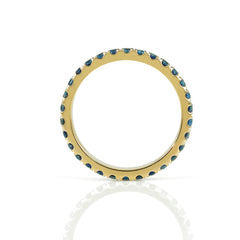 18K Yellow Gold Blue Sapphires Eternity Band - 2.2mm