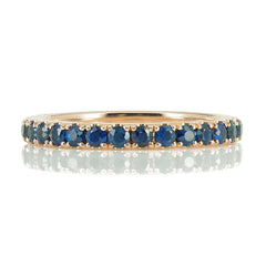 18K White Gold Blue Sapphires Eternity Band - 2.2mm