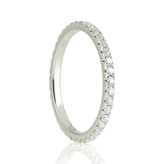 18K White Gold Diamond Eternity Band - 1.5mm