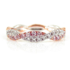 Infinity Twist Pavé-Set Diamond & Pink Diamond Eternity Wedding Band