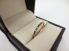 Black Diamond Eternity Band set - 18K Rose Gold