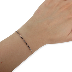Black Diamond Bar Bracelet set in 18K Rose Gold.