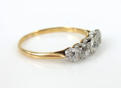 Victorian Five Stone Old Mine Cut Diamond Ring - 0.75cts T.W