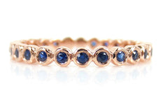18K Rose Gold Sapphire Bezel-set Eternity Band - 2.2mm