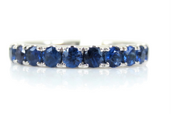 18K White Gold Blue Sapphire Eternity Band - 3mm