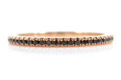 18K Rose Gold Micro Pavé Black Diamonds Eternity Band - 0.20 cts T.W