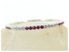 Diamond & Ruby Eternity Band - 18K White Gold