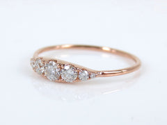 Seven-Stones Graduated Round Diamond Ring - 18K Rose Gold