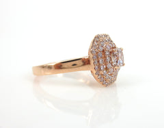 PINK Diamond Triple Halo Engagement Ring - 1.14 carats T.W