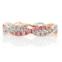 Infinity Twist Pavé-Set Diamond & Pink Diamond Eternity Wedding Band