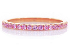 Light Pink Sapphires Eternity Metro Band - 18K Rose Gold - Wedding Bands