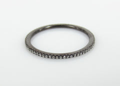 Micro Pave Diamond Eternity 18k Black Gold Band - 0.20cts T.W