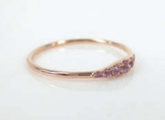 Seven Stones Graduated Light Pink Sapphire Ring - 18K Rose Gold