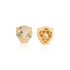 Diamonds & Tsavorite Panther Stud Earrings