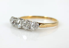 Victorian Five Stone Old Mine Cut Diamond Ring - 0.75cts T.W