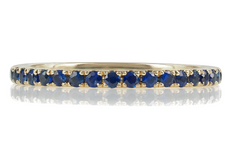 18K Yellow Gold Blue Sapphire Eternity Band - 1.5mm