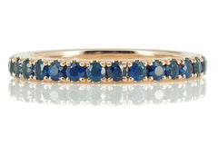 18K Rose Gold Blue Sapphires Eternity Band - 2.2mm