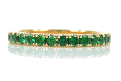 18K Yellow Gold Tsavorite Eternity Band  - 2mm