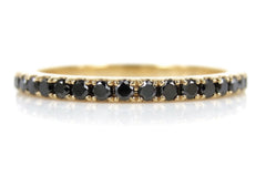18K Yellow Gold Black Diamond Eternity Band - 1.6mm