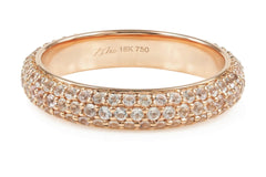 Three Row Pavé White Sapphires Eternity Band -18K Rose Gold