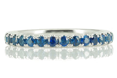 18K White Gold Blue Sapphires Eternity Band - 2.2mm