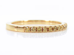 1.6mm Fancy Yellow Diamond Half-Eternity Band - 18K Yellow Gold