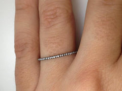Micro Pave Diamond Eternity 18k Black Gold Band - 0.20cts T.W