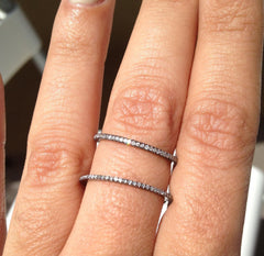Micro Pave Diamond Eternity 18k Black Gold Band - 0.20cts T.W