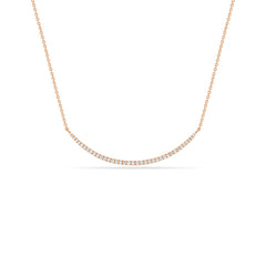 18K Graduated Natural Diamond Pavé Curved Bar Necklace