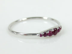 Seven Stones Graduated Ruby Ring in 18K White Gold