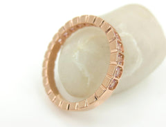 2.8mm Half-set Square Bezel Box Light Pink Sapphire Band - Wedding Band