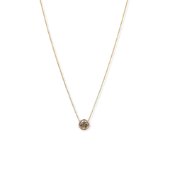 Bezel Set Champagne Diamond Solitaire Pendant - 0.75 ct