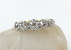 Victorian Five Stone Old Mine Cut Diamond Ring - 0.75cts T.W