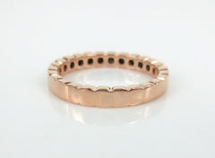 2.8mm Half-set Square Bezel Box Black Diamond Band - Wedding Band