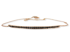 Black Diamond Bar Bracelet set in 18K Rose Gold.