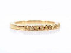 1.6mm Fancy Yellow Diamond Half-Eternity Band - 18K Yellow Gold