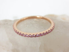 Light Pink Sapphires Eternity Metro Band - 18K Rose Gold - Wedding Bands