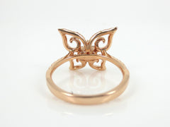 Diamond Pave Butterfly 18k Rose Gold Cocktail Ring - 0.46cts T.W