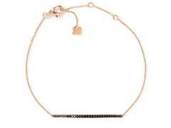 Black Diamond Bar Bracelet set in 18K Rose Gold.