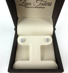 14K White Gold Round-Cut Solitaire Diamond Stud Earrings - 0.22 ctw