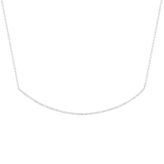 18K White Gold Natural Diamond Pavé Curved Bar Necklace / Black Rhodium finish