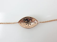Diamond Against Evil Eye Bracelet in Solid 18k Rose Gold
